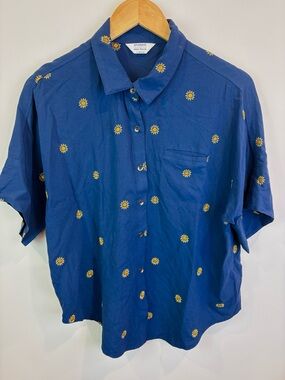 Splendid x Gray Malin Navy Shirt with sunshine Embroidery size S